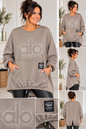 Pullover mit Glitzer-ALO-Motiv & Kängurutasche – Made in Italy