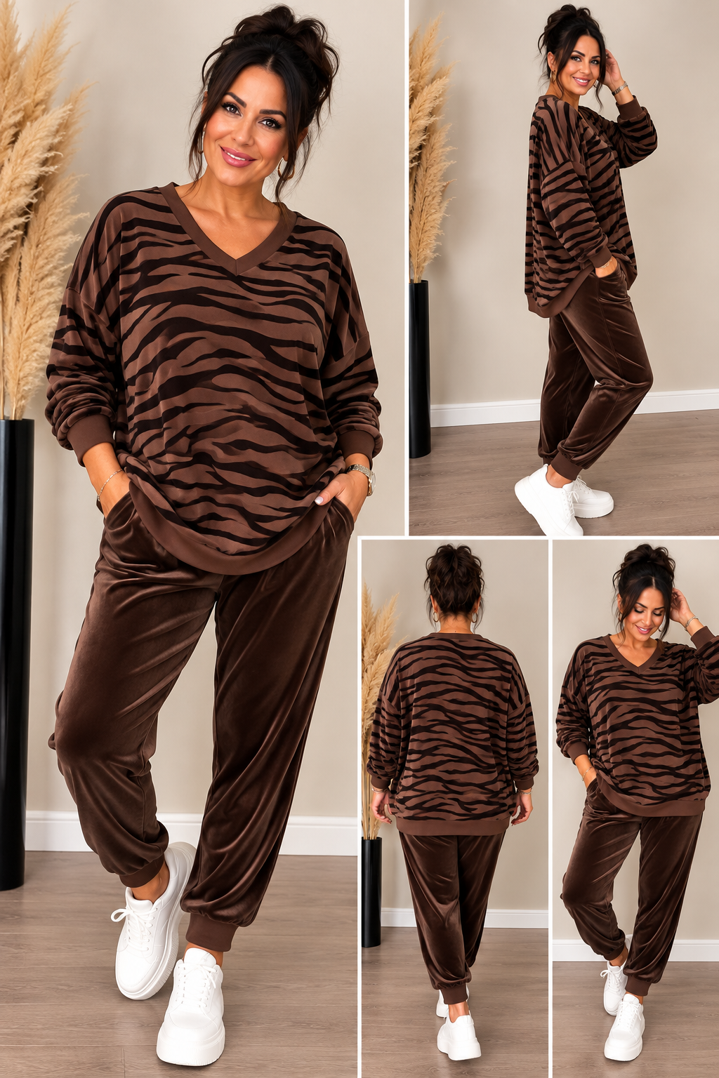 Nicki 2-Teiler mit Zebra-Print – Made in Italy