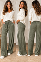 Damen Feinstrickhose Wide Leg – Rippstrick mit Gummibund | 5 Farben
