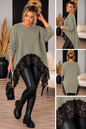 Eleganter Vokuhila Strickpullover mit Spitze – ein echter Hingucker! ✨