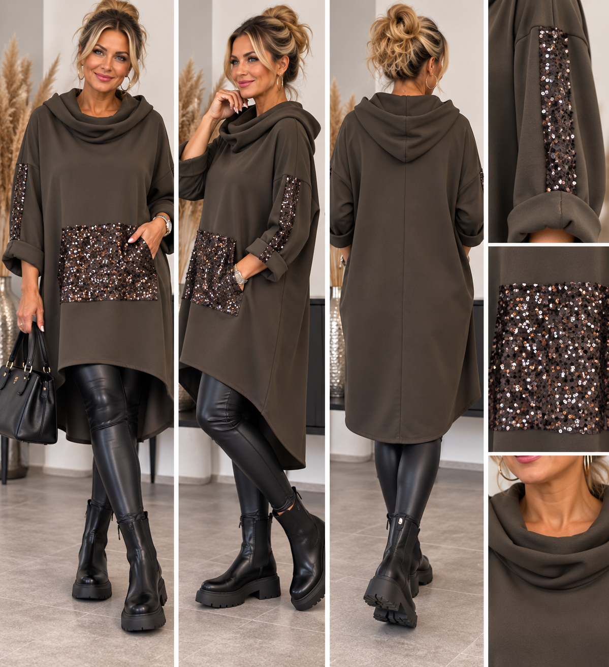 Hoodie-Kleid / Longtunika