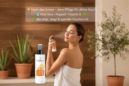 Beruhigendes After-Sun-Spray mit Aloe Vera, Argan und Vitamin E - 200ml