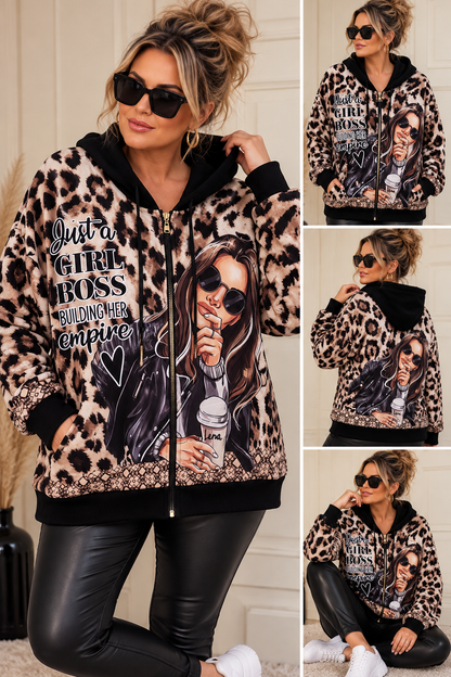 Nicki Jacke „Girl Boss“ – Animal Print
