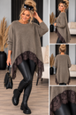 Eleganter Vokuhila Strickpullover mit Spitze – ein echter Hingucker! ✨