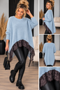 Eleganter Vokuhila Strickpullover mit Spitze – ein echter Hingucker! ✨