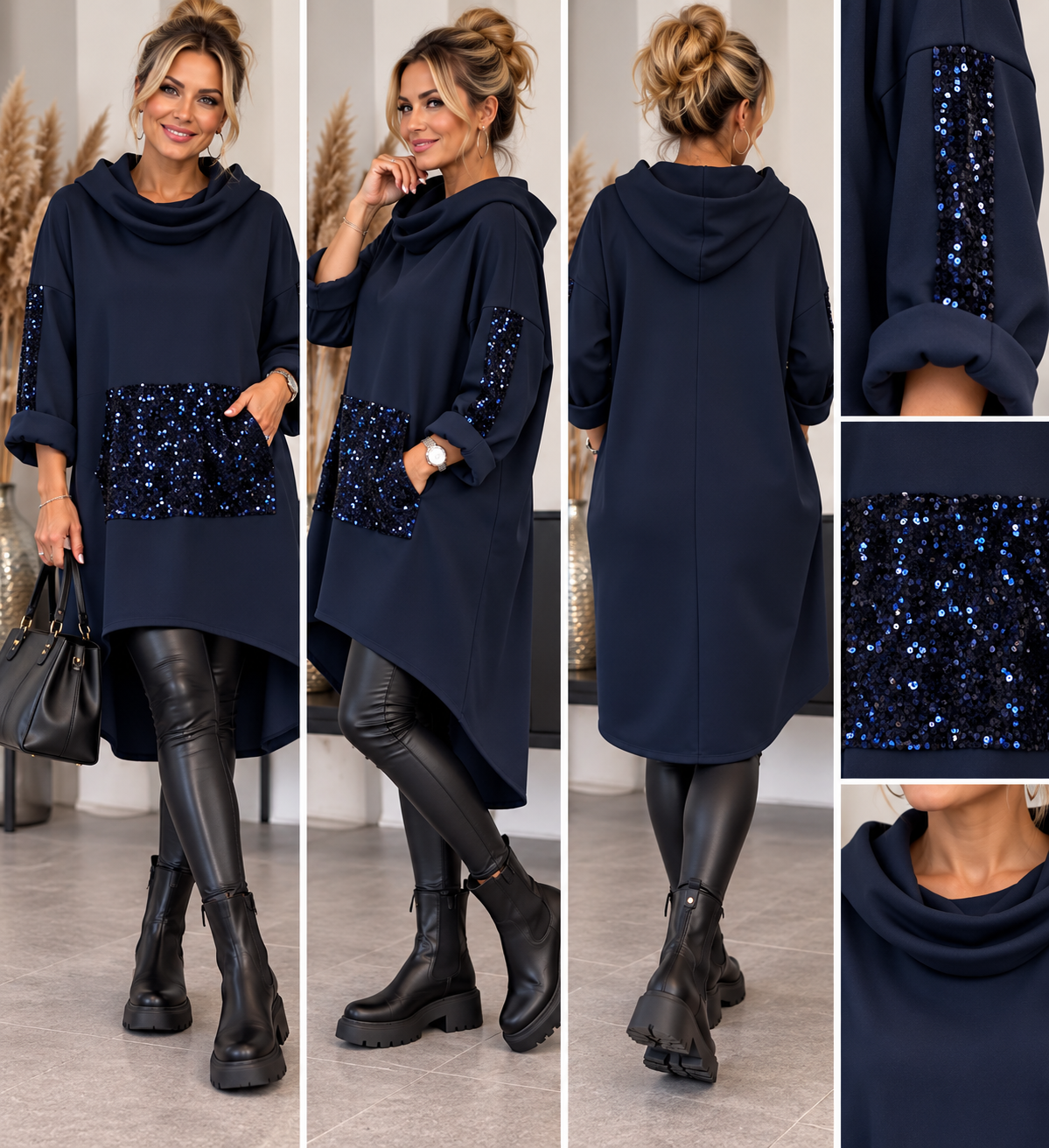 Hoodie-Kleid / Longtunika