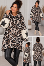 Leo Longpullover mit Kapuze & Pailletten-Sternen – Oversize