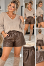 Lederimitat Shorts Damen – High Waist mit Gummibund | 4 Farben