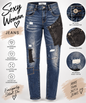 Sexy Woman Jeans „Patchwork Rebel“ – Blue Denim