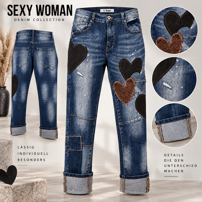Sexy Woman Jeans – „Heart Patch“ | Boyfriend Style