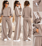 Damen 2-Teiler mit Streifen – Blousonjacke & Wide-Leg-Hose | Sporty Chic