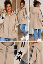 Oversize Sweatjacke mit Stern-Details
