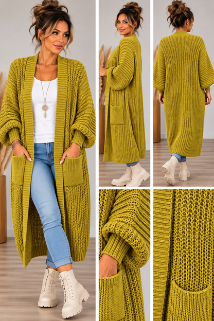 Long-Cardigan mit Taschen – Made in Italy