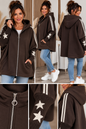 Oversize Sweatjacke mit Stern-Details