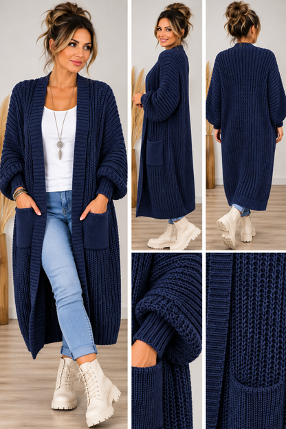 Long-Cardigan mit Taschen – Made in Italy