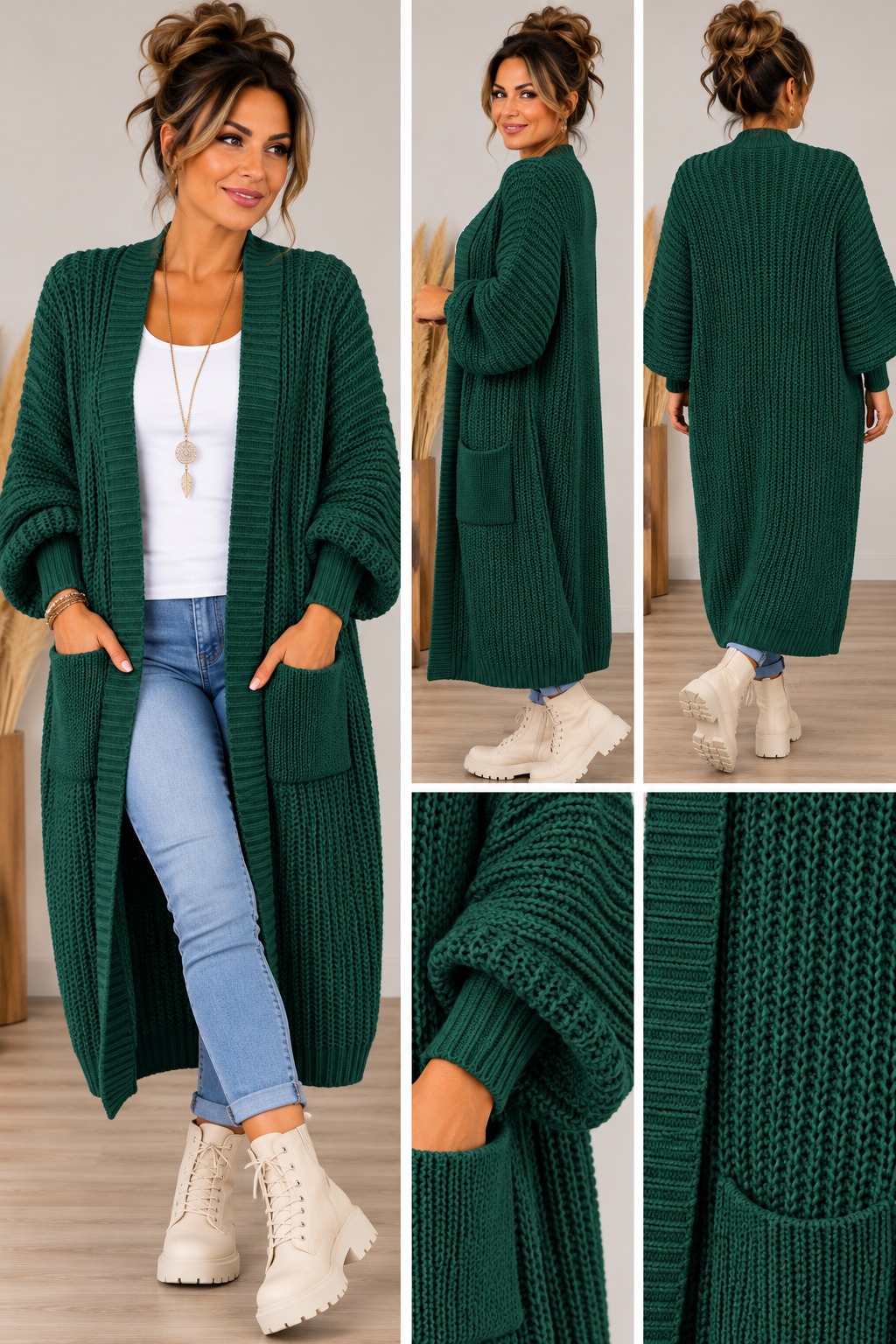 Long-Cardigan mit Taschen – Made in Italy