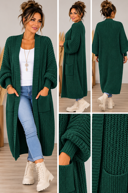 Long-Cardigan mit Taschen – Made in Italy