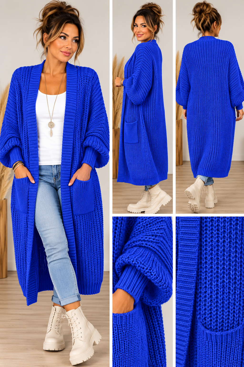 Long-Cardigan mit Taschen – Made in Italy
