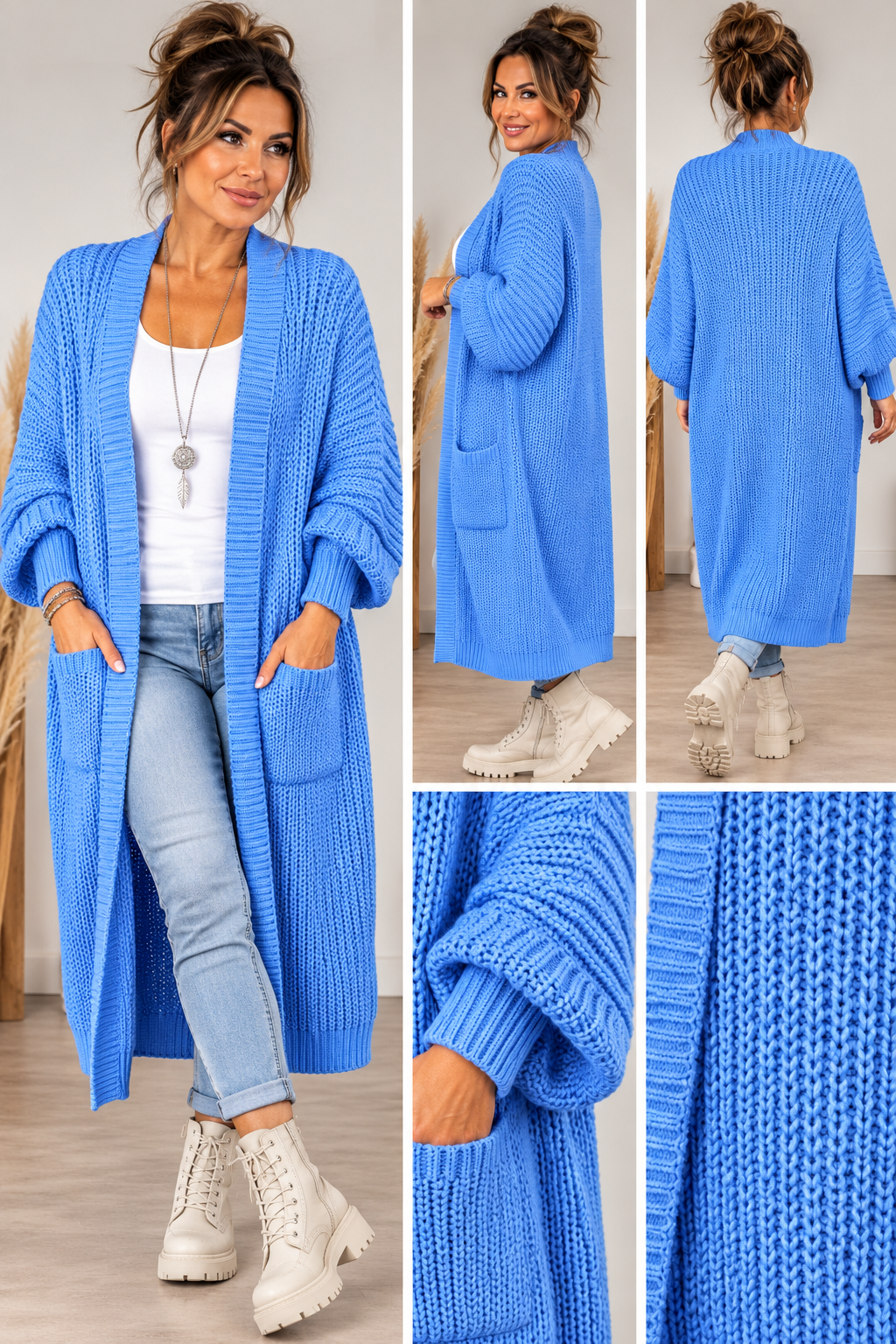 Long-Cardigan mit Taschen – Made in Italy