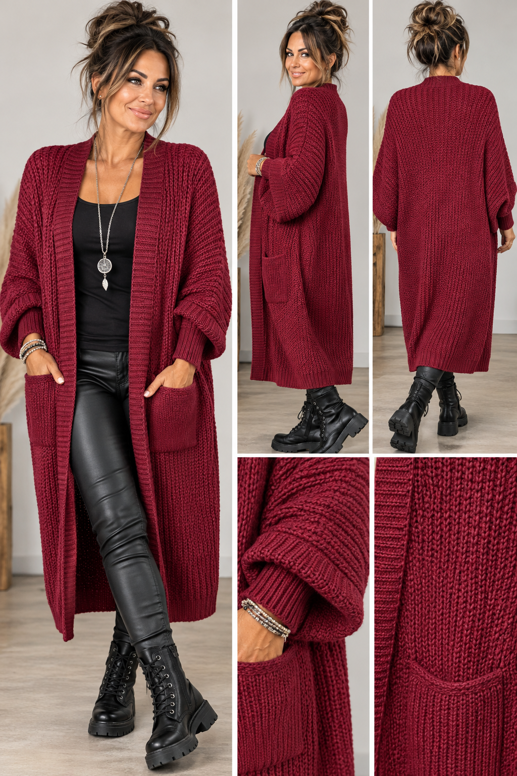 Long-Cardigan mit Taschen – Made in Italy