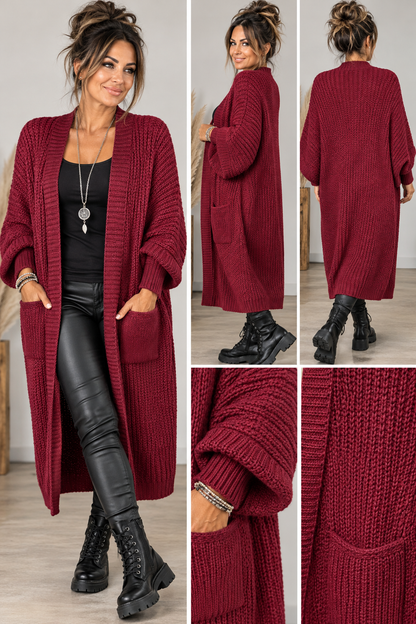 Long-Cardigan mit Taschen – Made in Italy