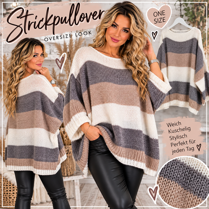 Oversize Strickpullover „Color Stripes“ – Made in Italy