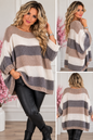 Oversize Strickpullover „Color Stripes“ – Made in Italy