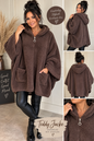 Oversize Teddy-Jacke „Cozy Italy“ mit Kapuze