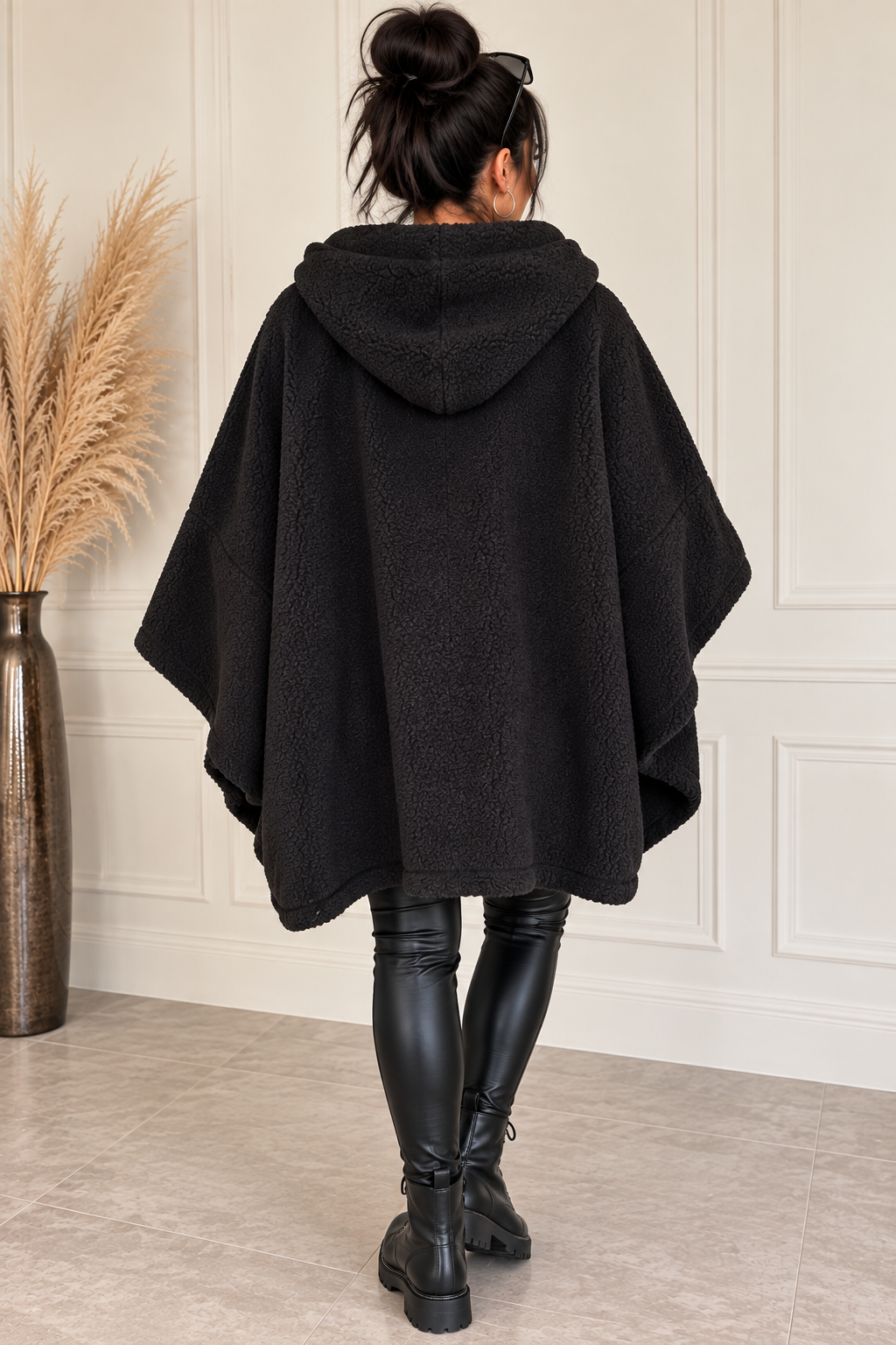 Oversize Teddy-Jacke „Cozy Italy“ mit Kapuze