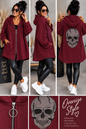 Oversize Sweatjacke „Skull Glam“ mit Kapuze & Glitzer-Totenkopf