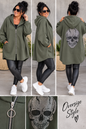 Oversize Sweatjacke „Skull Glam“ mit Kapuze & Glitzer-Totenkopf